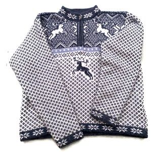 VTG Hand Knit Soft Peruvian Winter Deer Sweater M